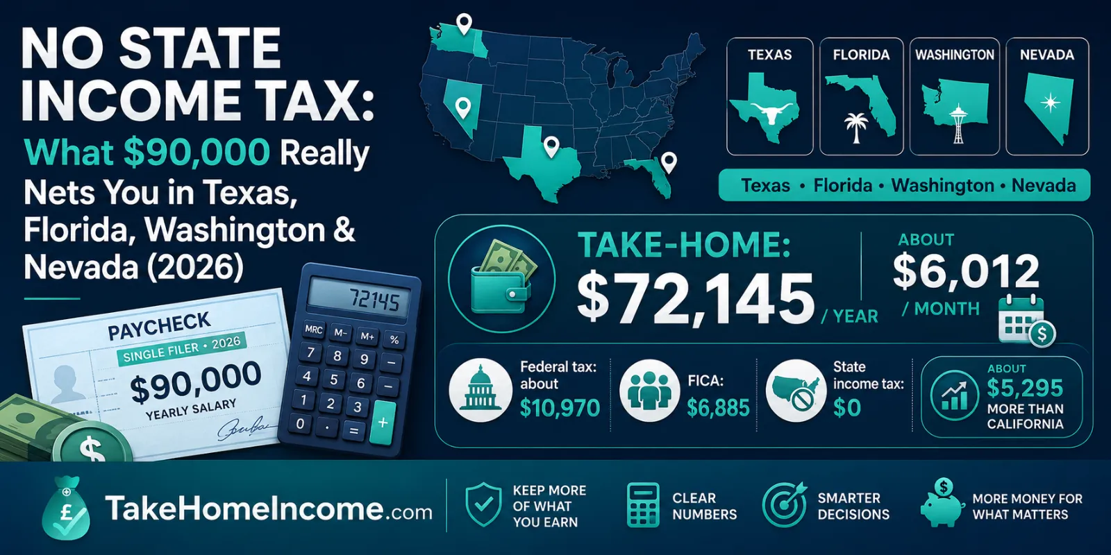 No State Income Tax What $90,000 Really Nets You in Texas, Florida, Washington and Nevada